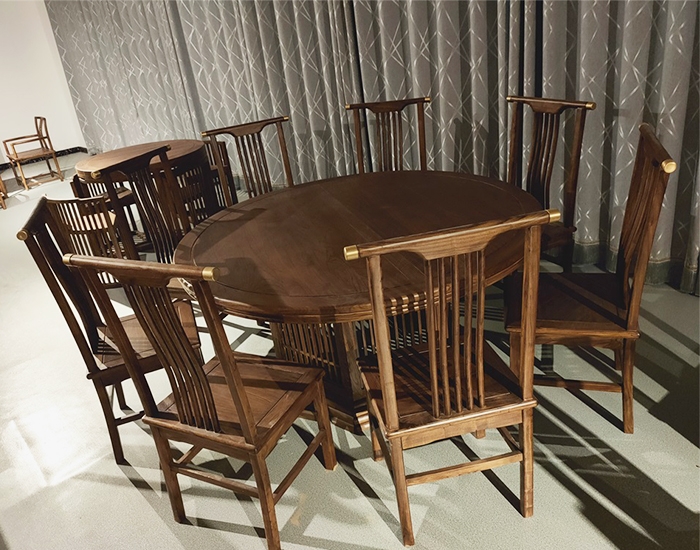沧州中式老榆木餐桌